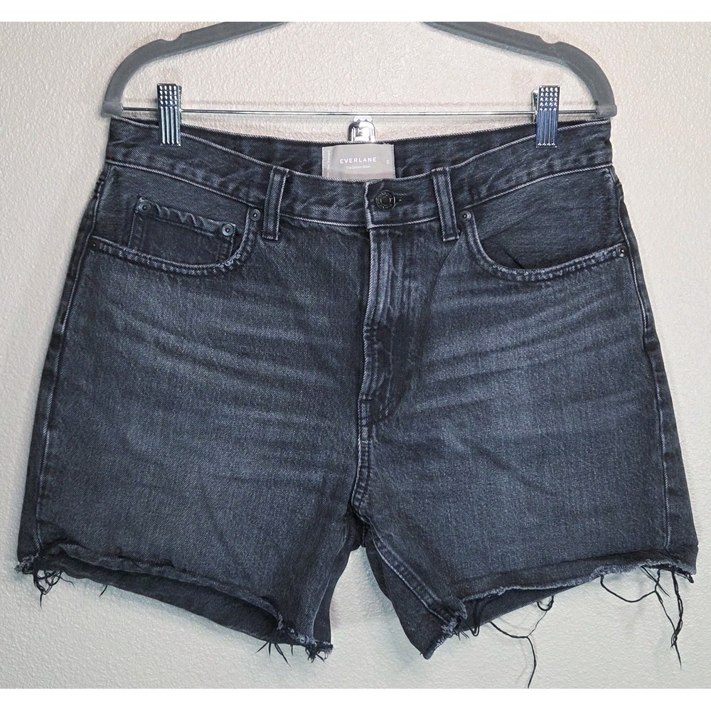 Everlane Short‎ Womens 29R Black The Denim Raw Hem Organic Cotton Washed